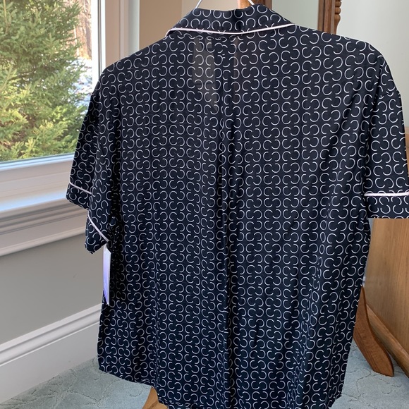 Stars Above Short Sleeve Black & White Graphic Print Pajama Top Size S - Picture 2 of 11